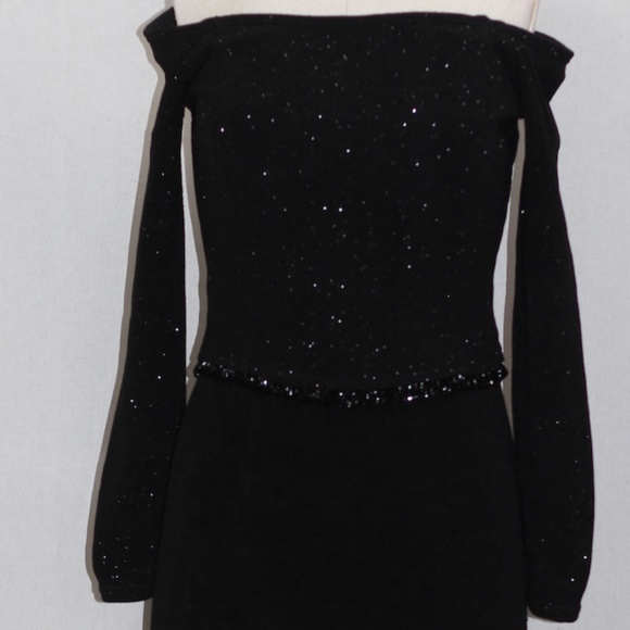Scott McClintock Petites Black Shimmer Gown - Picture 2 of 15